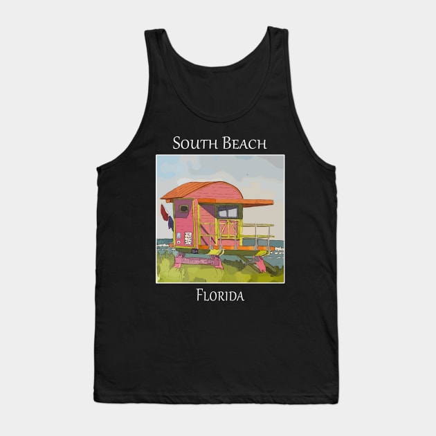 South Beach Lifeguard Tower in Miami Florida Tank Top by WelshDesigns